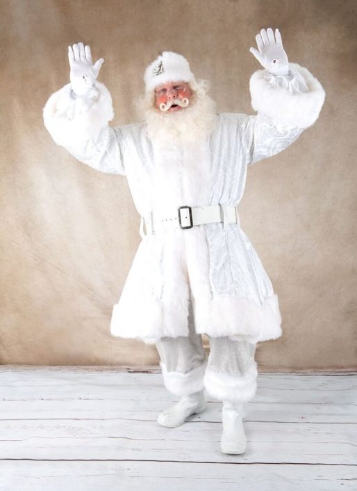 Winter Frost Santa in silver and white, with elbow length cape - Pro