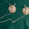Gold Deerhead with 12" chain  (2 deer head and chain)