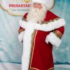 Majestic Robe in Scarlet with Snow White Fur and Green and Gold Braid - Image 6