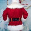 This classic Cola suit in scarlet velvet has embroidered belt loops a Peter Pan collar and is edged in Polar Bear II fur - Image 4