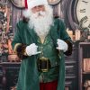 Dark Green Diamond Pattern coat with gold lining and red/brown fur as accents and red and gold trim is custom made and is the Coat and Hat only.
