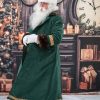 Dark Green Diamond Pattern coat with gold lining and red/brown fur as accents and red and gold trim is custom made and is the Coat and Hat only. - Image 2