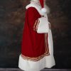 Red scarlet velvet robe with rabbit and Peter Pan collar - Image 2