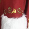 X-Mas Red Wool Melton Robe with Polar Bear Fur and Holly Trim - Image 4