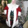 Luxurious Scarlet Velvet Santa Ensemble with Polar Bear Fur Accents
