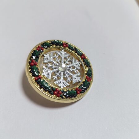 Snowflake Holly Button