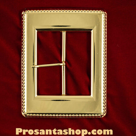 Gold Classic Buckle with Stippling Edge