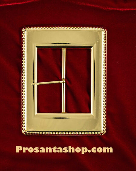 Gold Classic Buckle with Stippling Edge