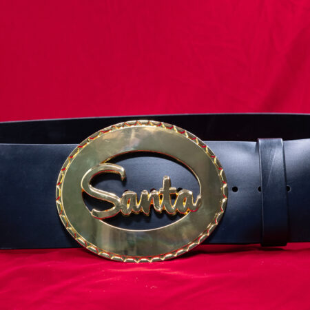 Biothane Black 4" Belt with Choice of Santa Cutout Buckle